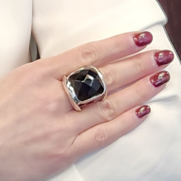 Ilaria Black Onyx .925 Ring Sz 7 - Picture 1 of 6
